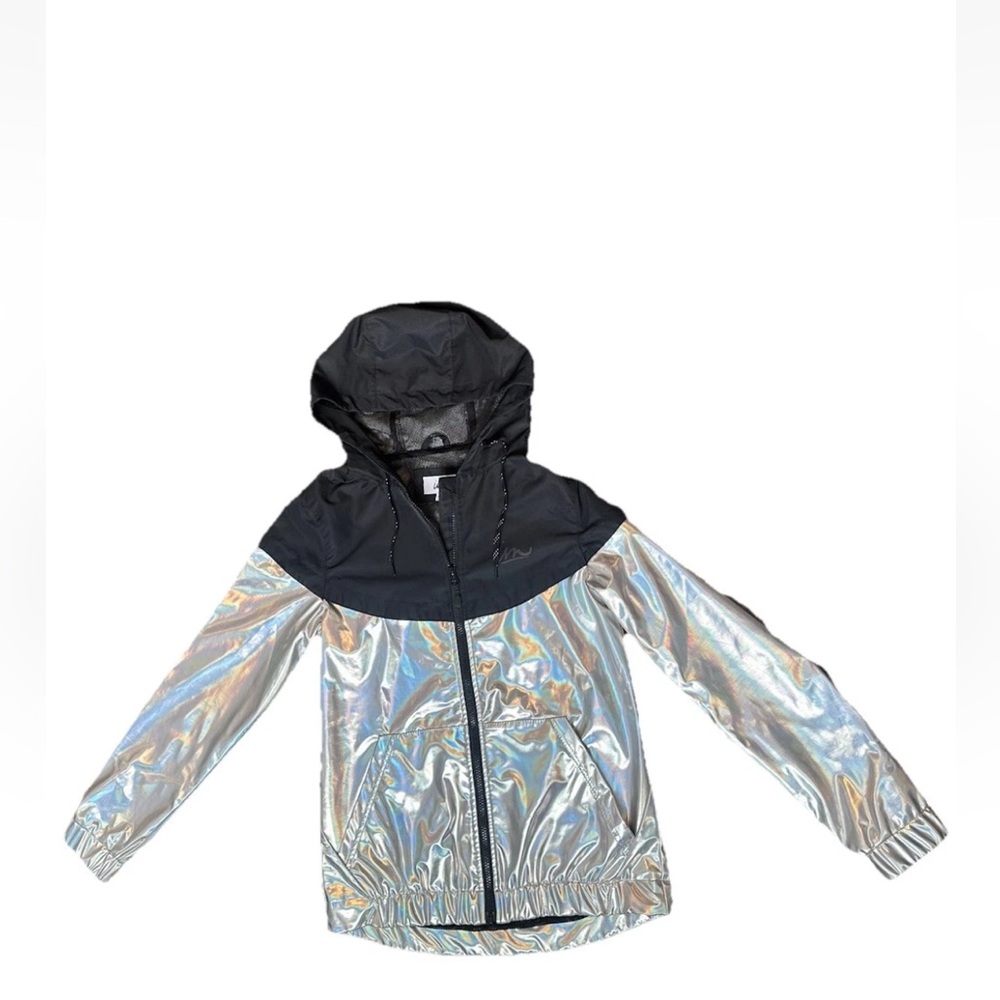 Holographic Windbreaker Jacket Black Hood by IM Imperial Motion Women’s S $145